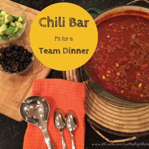 chili bar with toppings