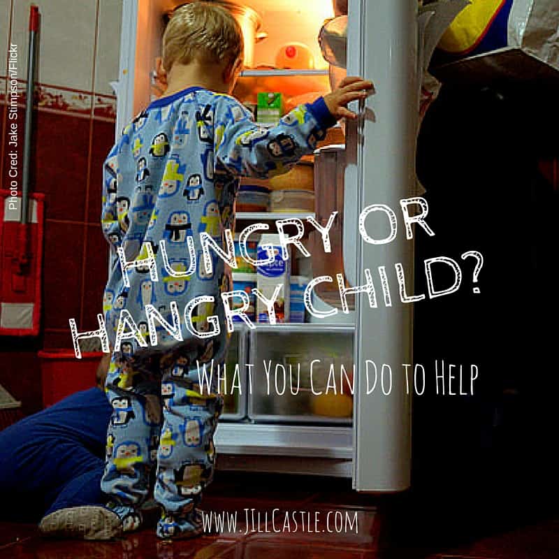 A child looking for food in the refrigerator. Do you have hangry kids?