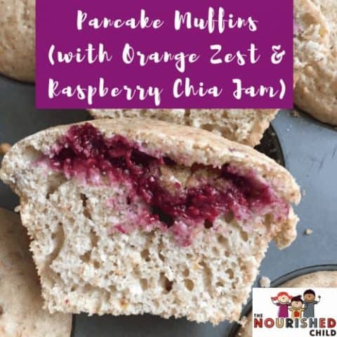 Pancake Muffins with Orange Zest and Raspberry Chia Jam
