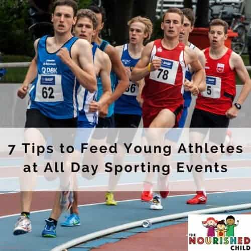 Teen boys running at a track competition in 7 Tips to Feed Young Athletes at All Day Sporting Events