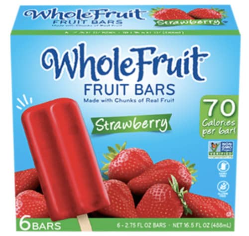 A box of Whole Fruit fruit bars 