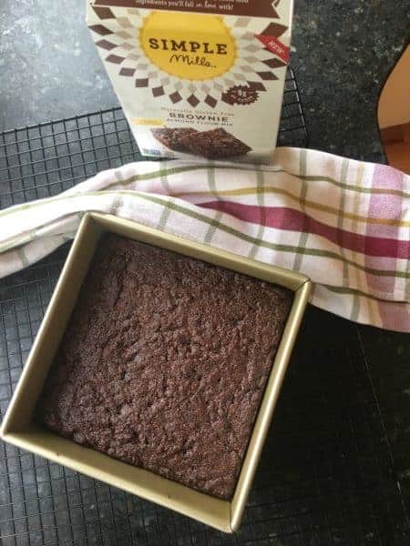 a pan of almond flour brownies from Simple Mills