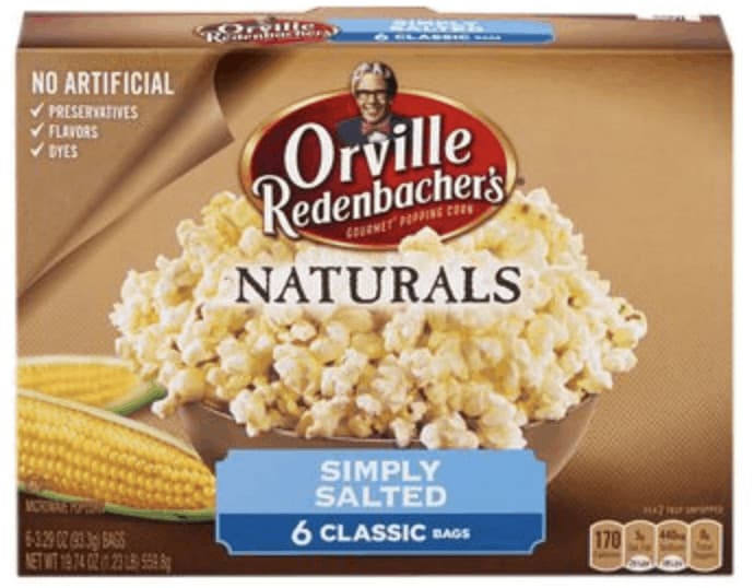 Orville Redenbacher's Naturals Simply Salt microwave popcorn