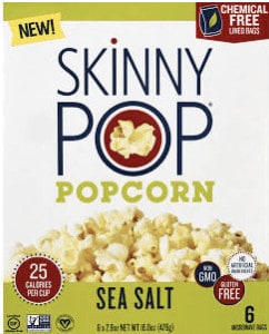 skinny pop sea salt microwave popcorn
