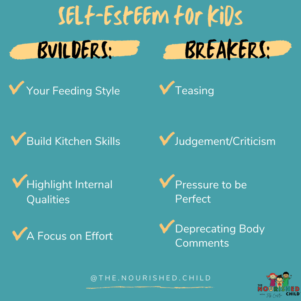 Chart of self esteem for kids: builders and breakers