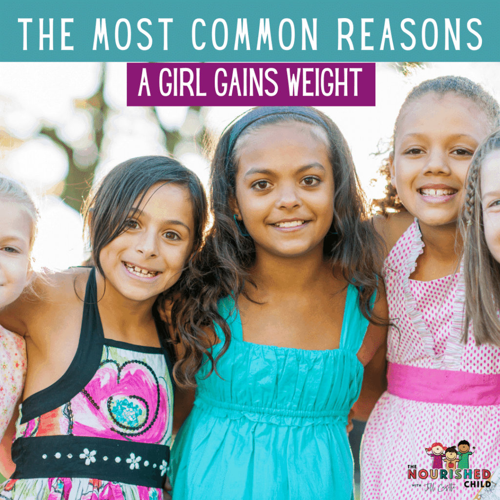 A group of middle school girls in the most common reasons girls gain weight