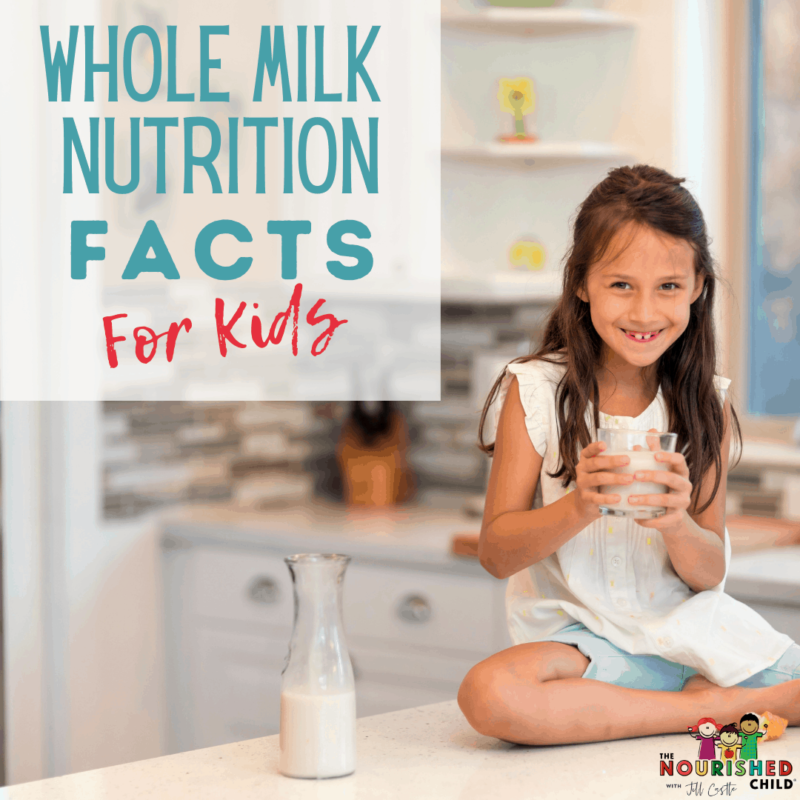 Girl drinking a glass of whole milk in whole milk nutrition facts for kids