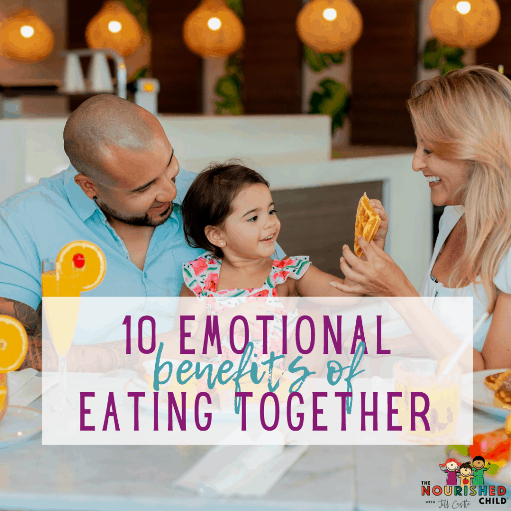 Learn about the emotional benefits of eating family dinner together (no matter the meal or how many people are home).