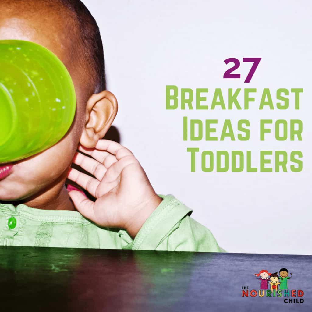 toddler eating from a bowl in 27 breakfast ideas for toddlers