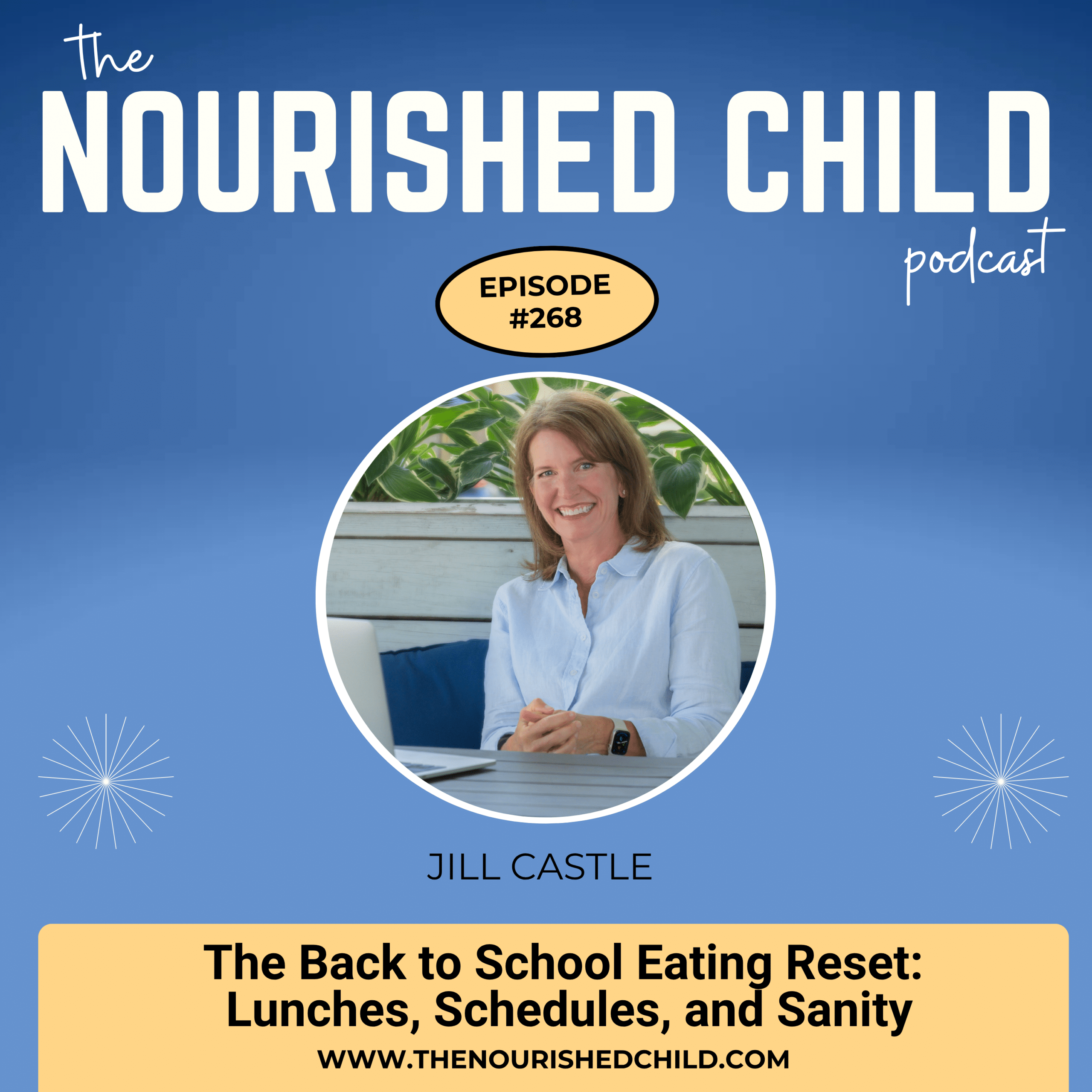 The Nourished Child podcast, Episode 268: Jill Castle discusses 'The Back to School Eating Reset: Lunches, Schedules, and Sanity.'
